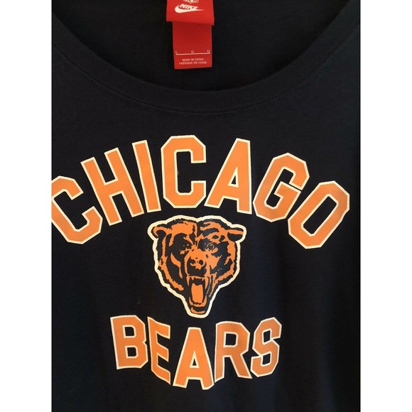 Nike Chicago Bears Shirt Womens L Long Sleeve Gray Orange NFL Logo - Picture 4 of 6